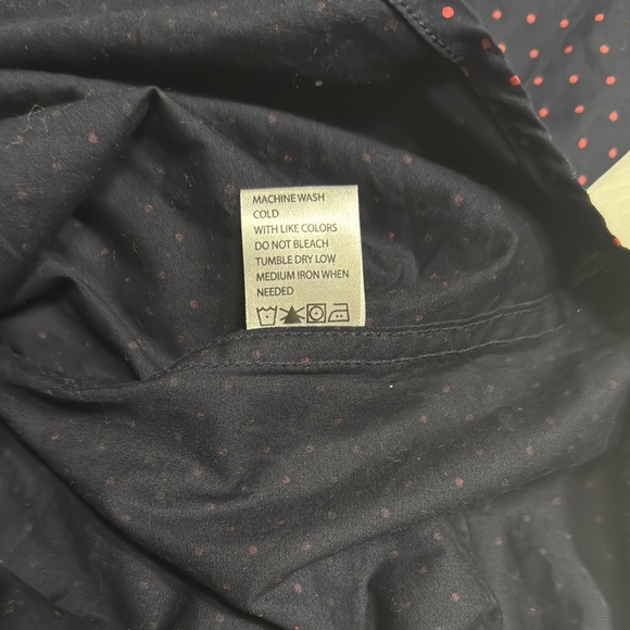 Men's Navy Blue Pattern Button-down Shirt by PD&C Size Medium - Picture 12 of 12